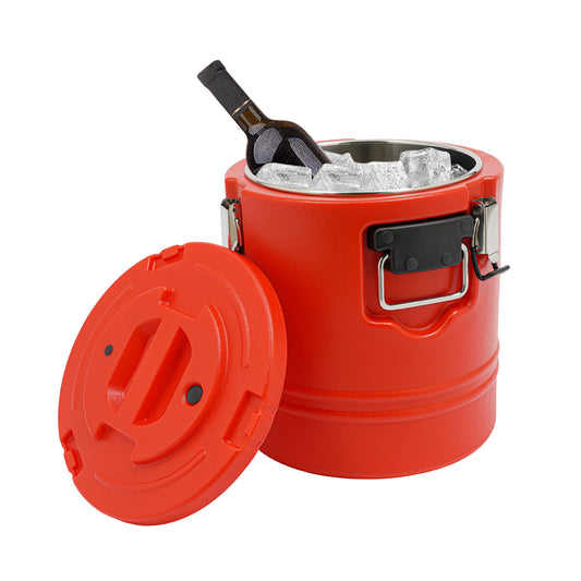 1*Insulated Soup Pan Carrier Portable Commercial Hot -Cold Hot Box Food Warmer Large Insulation Barrel Cooler Carrier 3.96gal Stainless Steel Lining with Dust Cover